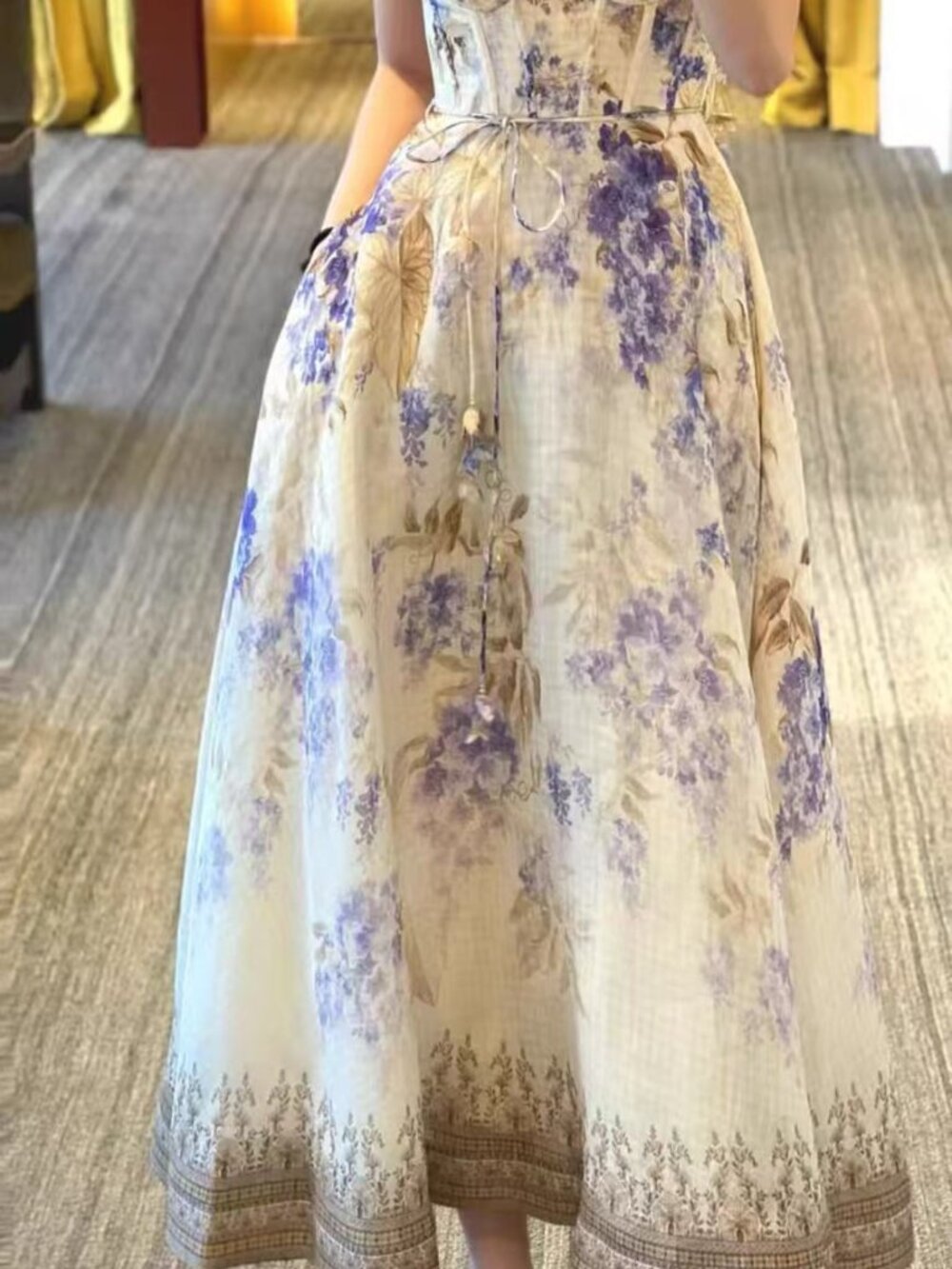 Zimmermann Dawning Dress in Cream and Purple - Picture 4 of 13